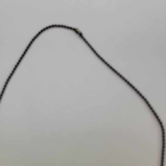 Gray Metallic Bead Choker 14 Inch Black Chain Necklace Vintage Costume Jewelry - Picture 2 of 10